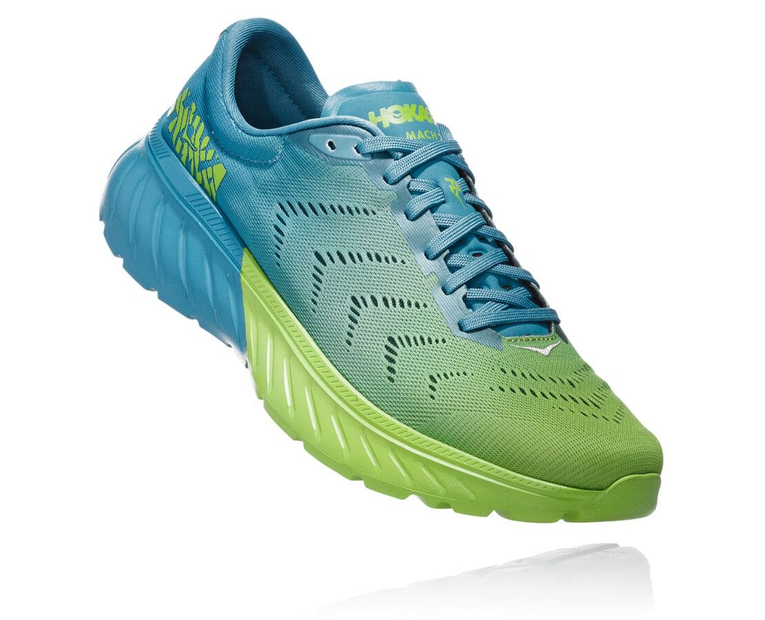 Hoka One One Mach 2 South Africa - Mens Road Running Shoes - Blue / Light Green ,WFMQT-8619